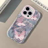 Water Ripple Butterfly Feather Pattern Transparent Mobile Phone Case For iPhone