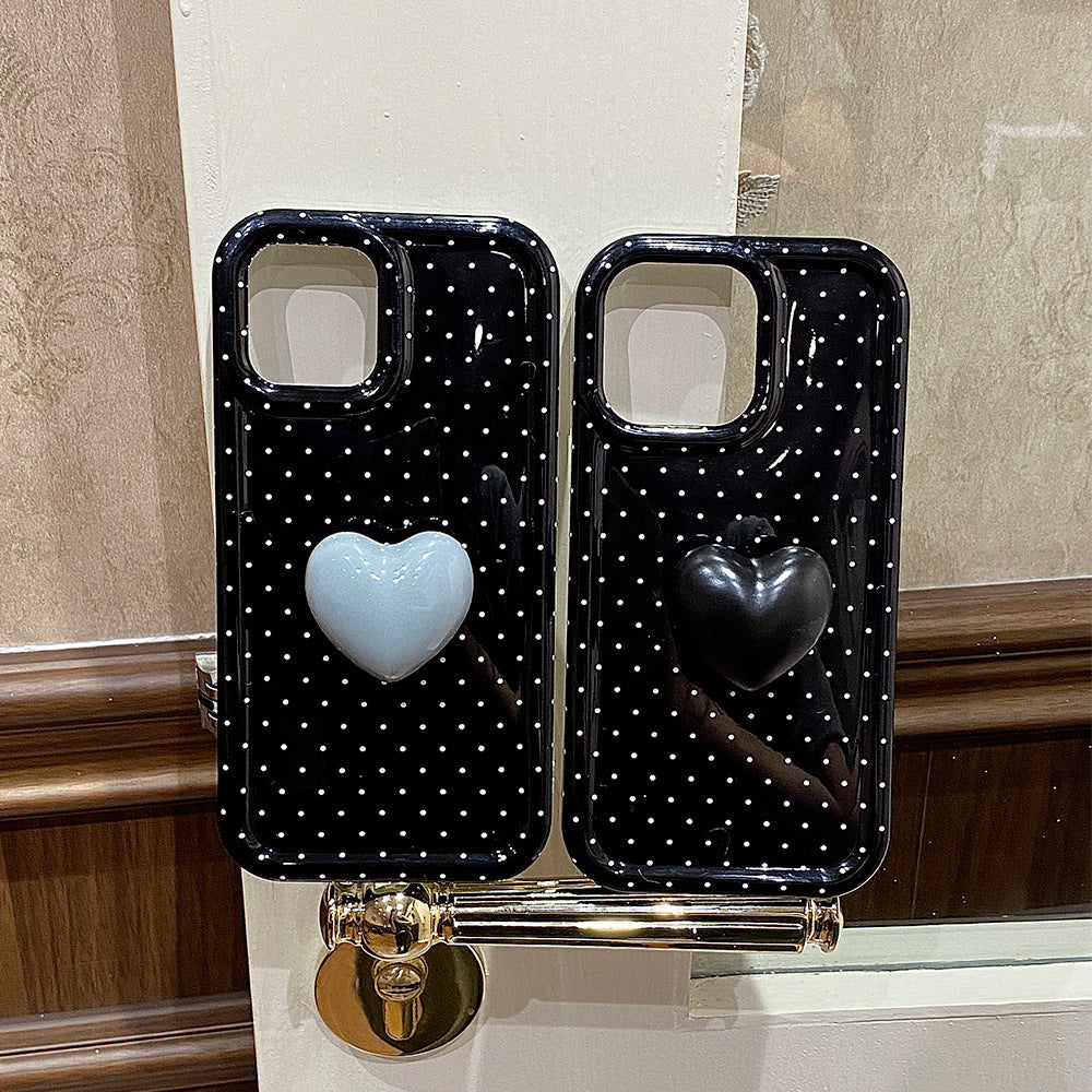 Ceramic Heart Stand Phone Case For iPhone