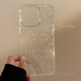 Transparent Glitter Simple Phone Case For iPhone