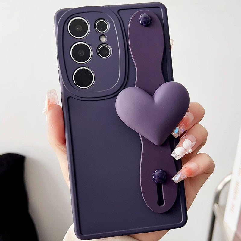 Heart + Wristband Bracket Phone Case For Samsung