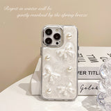 3D Heart Pearl Phone Soft Case For iPhone