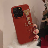 Bowknot Pendant Silicone Phone Case For iPhone