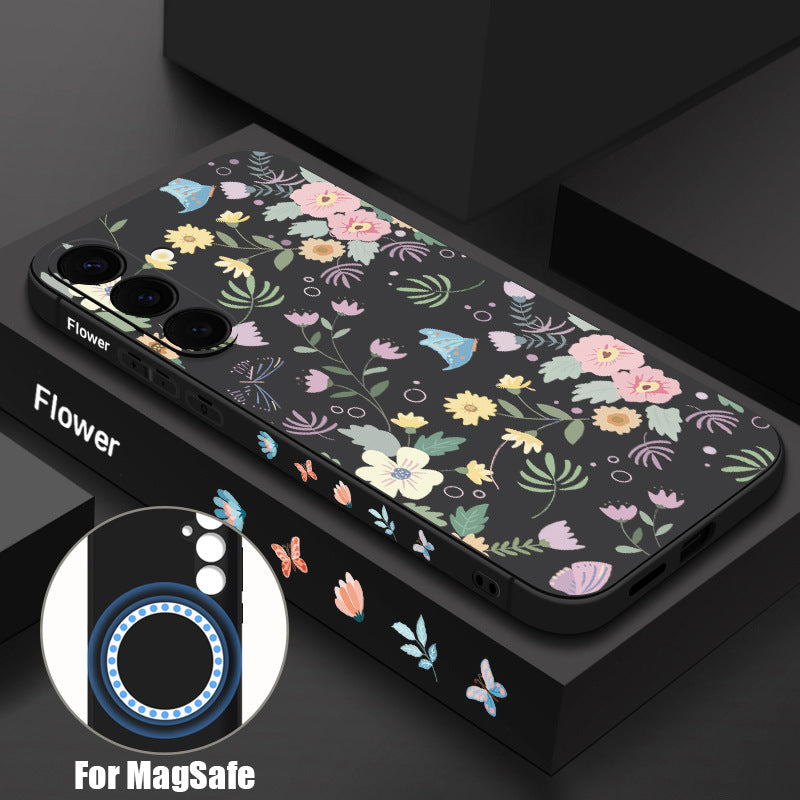 Liquid Flower Magnetic Drop-Proof Phone Case For Samsung