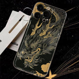 Black Gold Dragon Soft Phone Case For iPhone