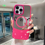 Color Mirror Rhinestone Magnetic Phone Case For iPhone