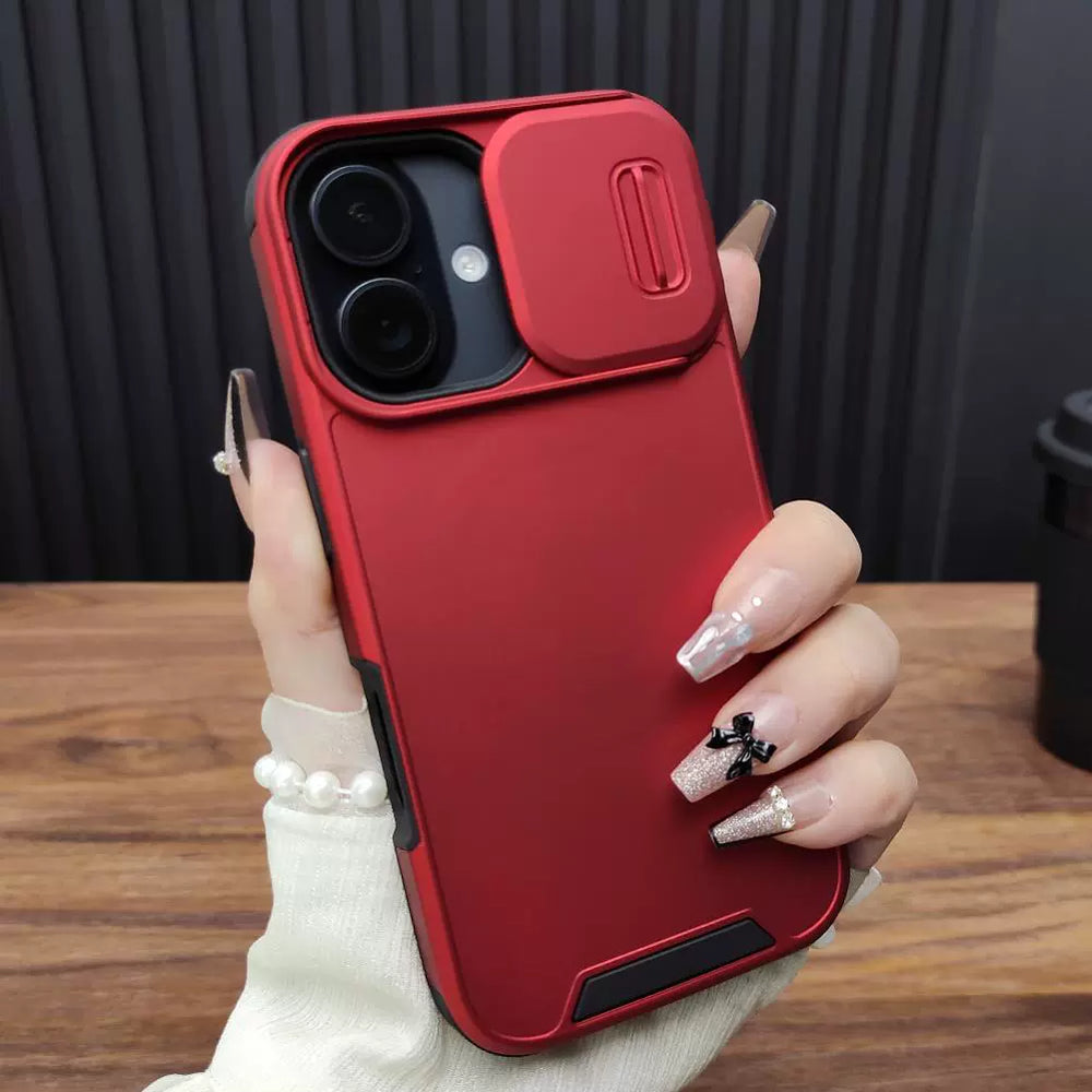 Sliding Cover Lens Airbag Anti-fall Wireless Charging Silicone Case For iPhone