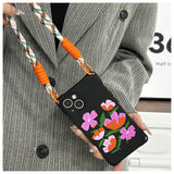 Flower Handheld Lanyard Phone Case For iPhone