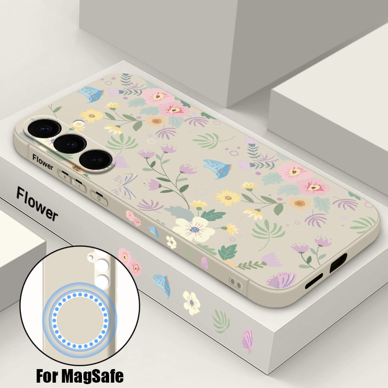 Liquid Flower Magnetic Drop-Proof Phone Case For Samsung