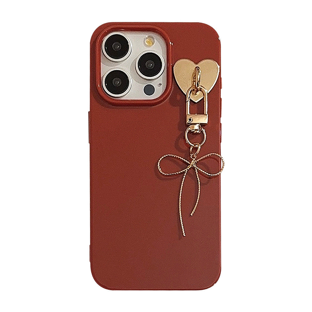 Bowknot Pendant Silicone Phone Case For iPhone