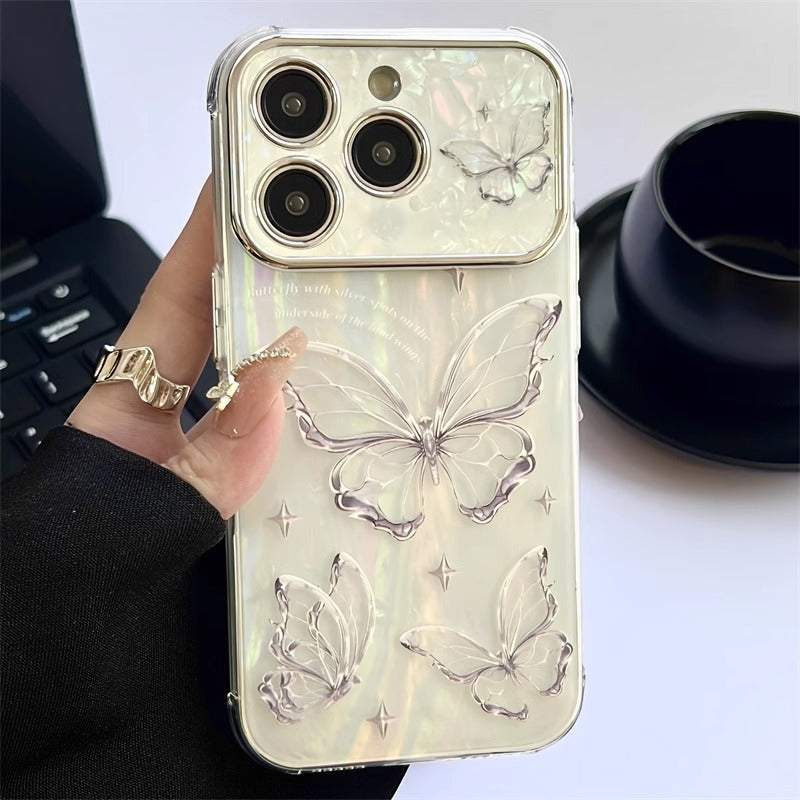 Shell Pattern Silver Butterfly Case for IPhone