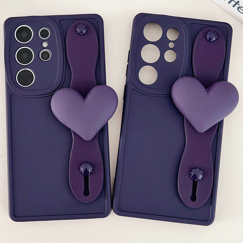 Heart + Wristband Bracket Phone Case For Samsung