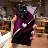 Tempered Glass Heart-shaped Phone Case For Samsung