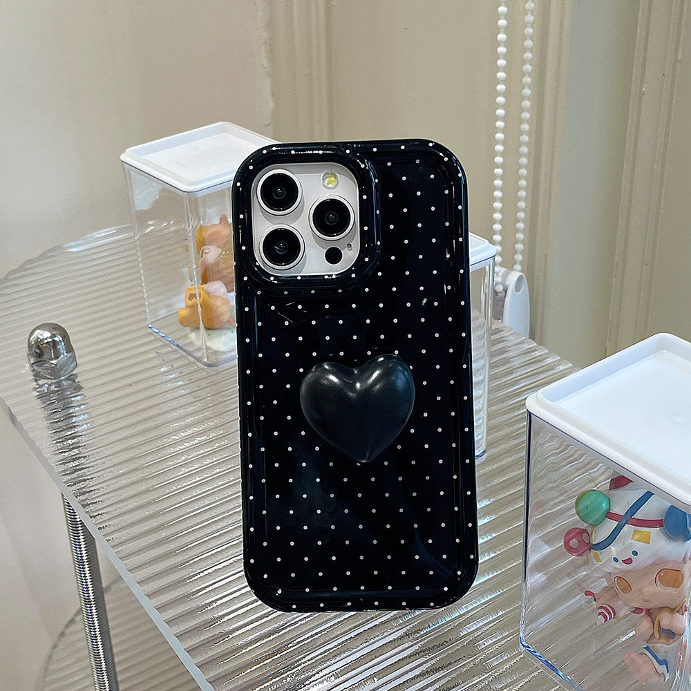 Ceramic Heart Stand Phone Case For iPhone