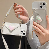 Heart Crossbody Card Holder Phone Case For iPhone