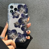 Custodia per telefono a grappolo di fiori con cielo stellato per iPhone