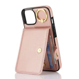 Ring Card Holder Wallet Phone Case For iPhone