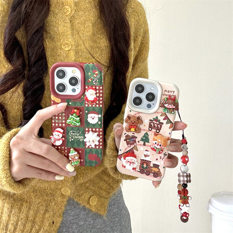 Funny and Cute 3D Christmas Tree Snowman Phone Case For iPhone