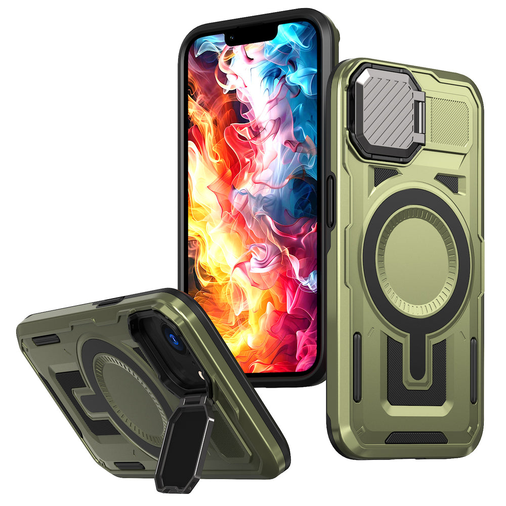 Lens Cover Bracket Anti-fall Magnetic Mobile Phone Case For iPhone