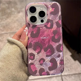 Leopard Print Stylish Lovely Heart Soft Phone Case For iPhone