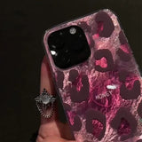 Leopard Print Stylish Lovely Heart Soft Phone Case For iPhone