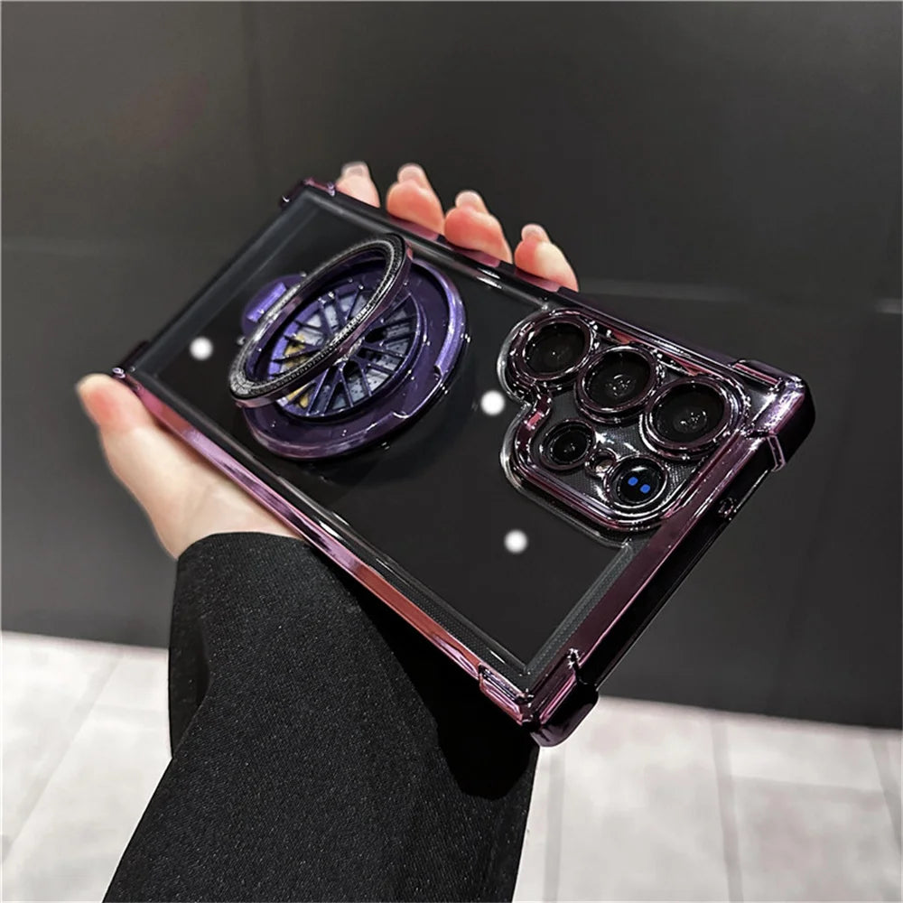 Plated Magnetic Stand Case For Samsung