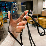 Crossbody Lanyard Cord Rope Necklace Transparent Case For iPhone