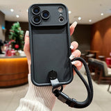 Soft Bumper Liquid Silicone Lanyard Strap Phone Case For iPhone