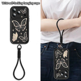 Retro Butterfly Pattern Lanyard  Soft Wrist Strap Cover Phone Case For iPhone