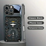 Aircraft Control Panel Tempered Glass Phone Case For iPhone