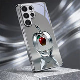Silver crystal fruit core Electroplated Silver Phone Case For Samsung