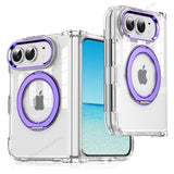 Magnetic 360 Metal Stand Phone Case For iPhone  DUO Clear Hinge Protection Shockproof Protector Cover