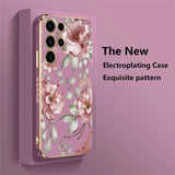 Plating Flower Pattern Phone Case For Samsung
