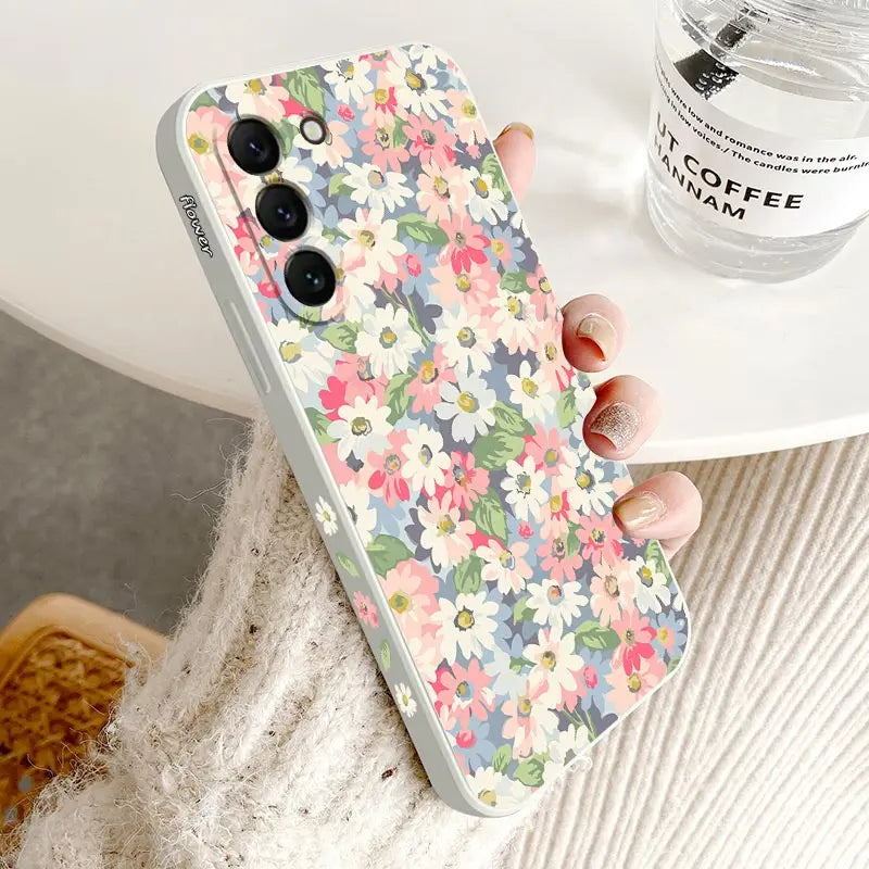 Canvas Flower Silicone Phone Case For Samsung