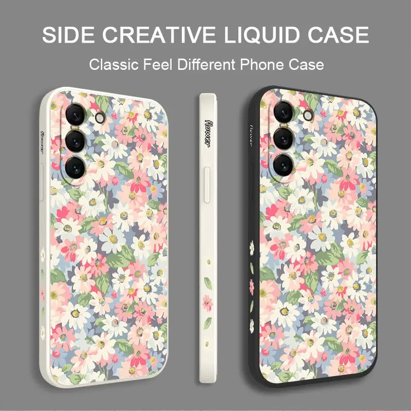 Canvas Flower Silicone Phone Case For Samsung