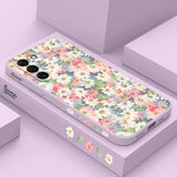 Canvas Flower Silicone Phone Case For Samsung