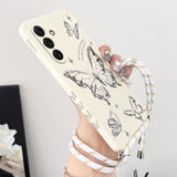 Butterfly Lanyard Silicone Phone Case For Samsung