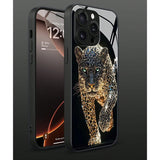 Cool Leopard Animal Print Glass Material Phone Case For iPhone
