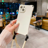 Crossbody Lanyard Cord Rope Necklace Transparent Case For iPhone