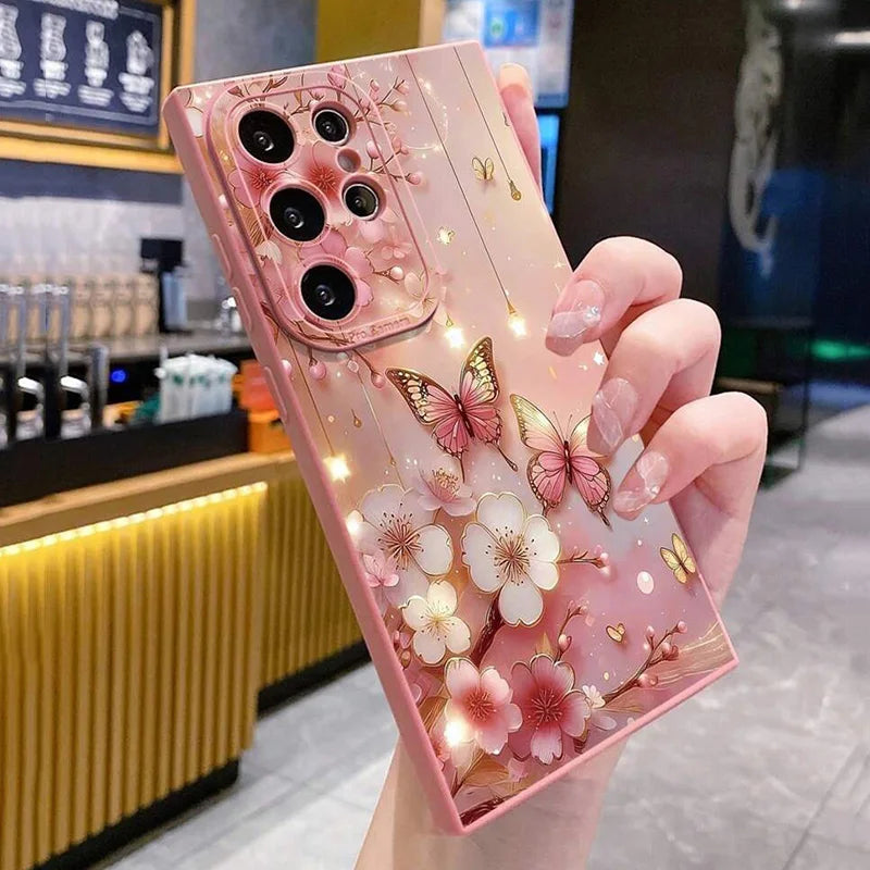 Rose Floral Pattern Shockproof Phone Case For Samsung