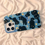 Moon Stars And Black Cats  Phone Case For iPhone