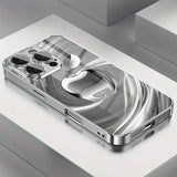 Stylish Silvery For Apple Pattern Glass Electroplated Phone Case For iPhone