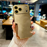 Solid Color Shockproof Makeup Mirror Phone Case For iPhone