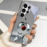 Silver crystal fruit core Electroplated Silver Phone Case For Samsung