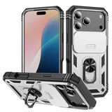 Heavy Duty Build in 360° Rotate Kickstand Slide Camera Case For iPhone