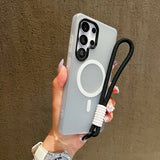 Candy Color Matte  With Lanyard Soft Cover  Phone Case For Samsung