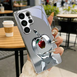 Silver crystal fruit core Electroplated Silver Phone Case For Samsung