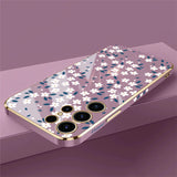 Flower Plating Shockproof Silicone  Phone Case For Samsung