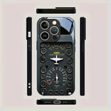 Aircraft Control Panel Tempered Glass Phone Case For iPhone