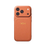 Personalise Gold Silver Initials Letter Leather Case for iPhone