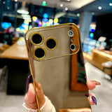 Solid Color Shockproof Makeup Mirror Phone Case For iPhone